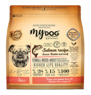 Mydog 70 Tahılsız Somonlu Yetişkin Küçük Irk 3 kg Köpek Maması kullananlar yorumlar